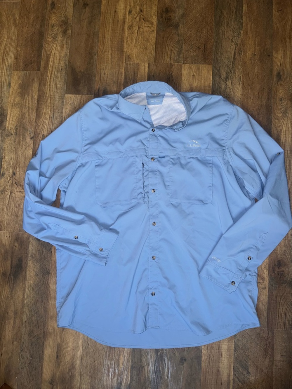 L.L. Bean Light Blue Long-Sleeve Performance Shirt